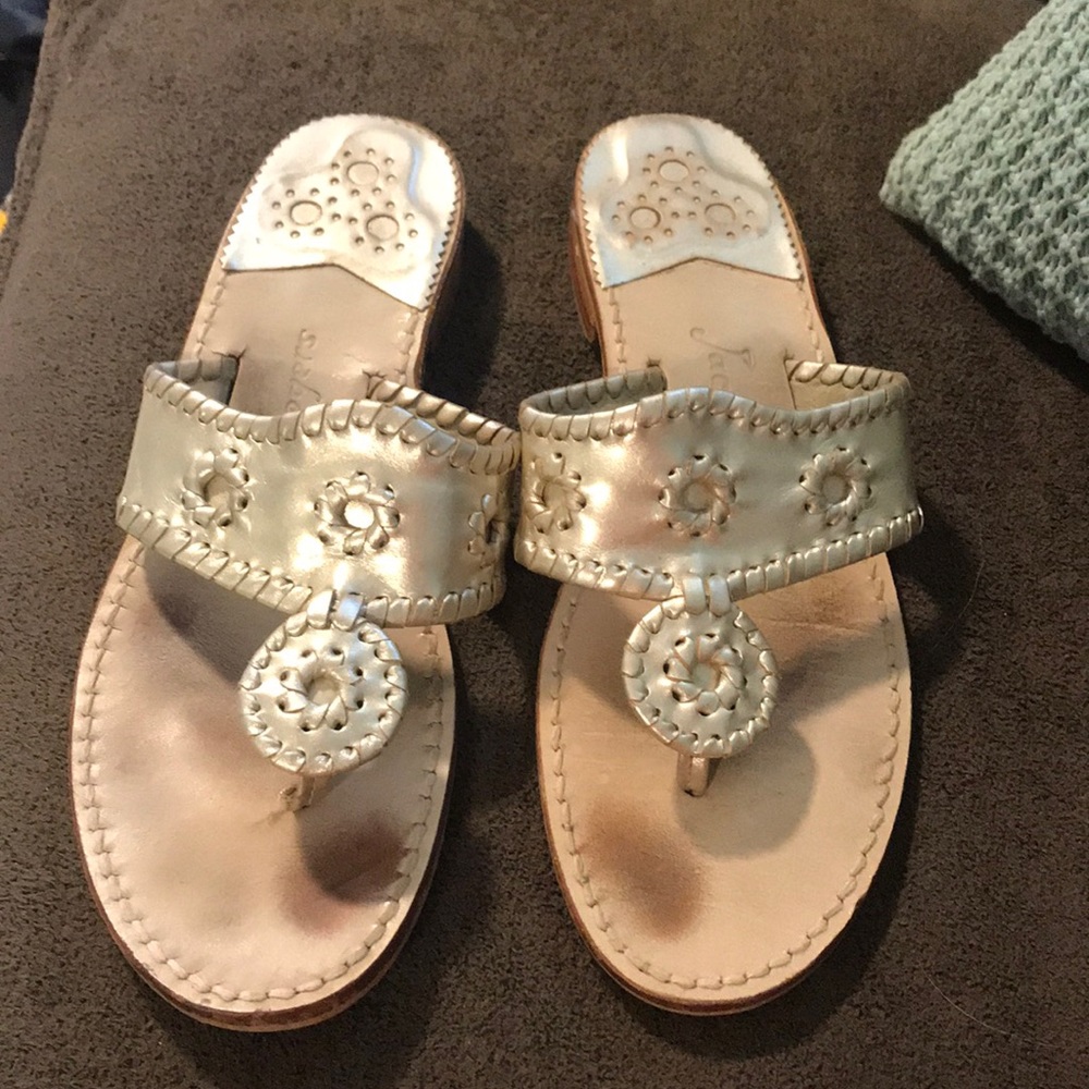 Size 8 light gold jack roger sandals